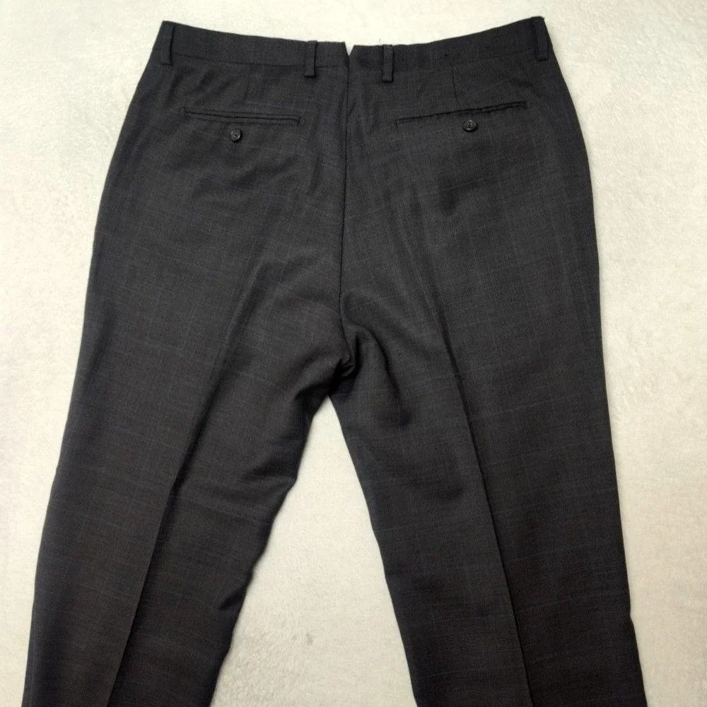 Banana Republic Pants Mens 34x34 Gray Plaid Wool Trabaldo Togna‎ Slim